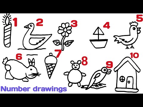 Number drawings 1 to 10 | number drawing for kids