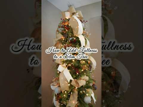 Create a Full Look for your Slim Tree #christmas #christmastreedecoration #christmasdecorations