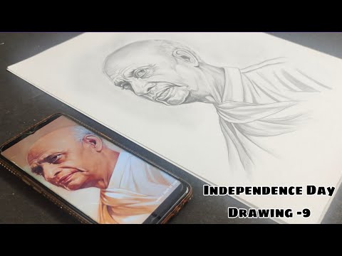 How To Draw sardar Vallabh Bhai Patel ,  Iron man drawing , freedom fighter drawing #india