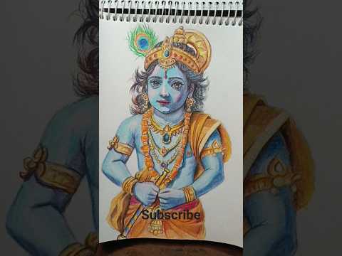 jai shree krishna #krishna #radhakrishna #kanha #drawing #painting #watercolor #krishnastatus