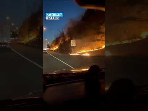 3 separate brush fires close part of I-84 in Manchester