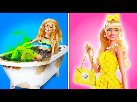 WE ADOPTED A BARBIE || Incredible Rich VS Broke Doll Crafts & Gadgets by 123 GO! Galaxy