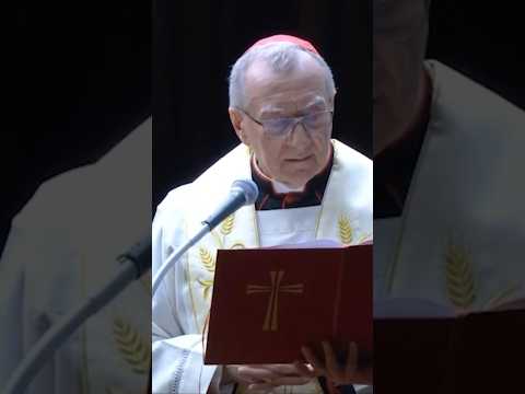 Parolin presides over a Rosary in St. Peter's Square to pray for the Pope