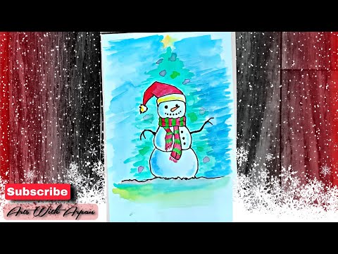 How to DRAW a SNOWMAN easy | Arts With Arpan