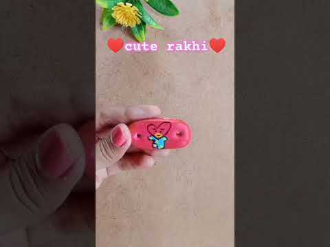 cute rakhi with clay#shortsvideo #satisfying #diyrakhi