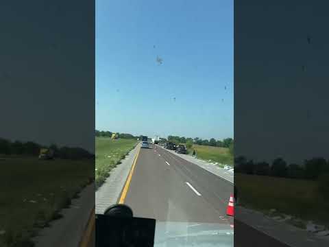 Two semi trucks battle both loose.￼