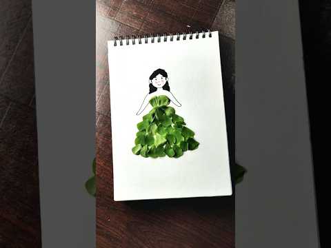 leaf art #shorts_ #shortsfeed #creativeart#dress #ytshorts#viralvideo #art #trending #youtubeshorts