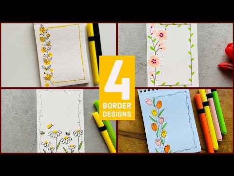 4 Amazing Border Designs for School Project | Border Design on Paper | Border Design  #borderdesign