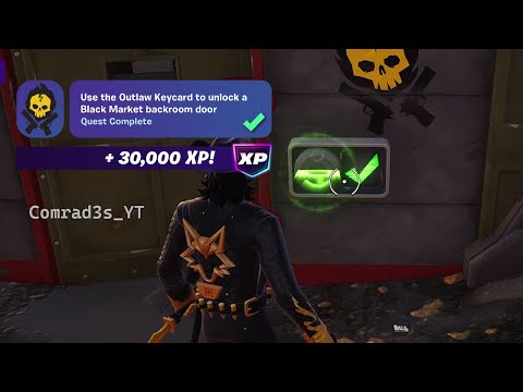 How to EASILY Use the Outlaw Keycard to unlock a Black Market backroom door Fortnite