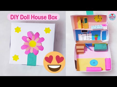 Miniature Doll House Box with Paper | DIY Paper House | @CraftStack