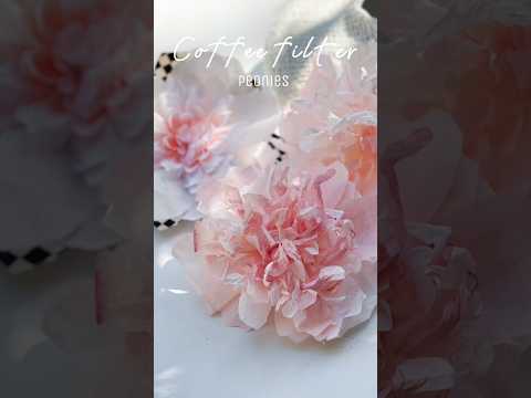 How to make peonies out of Dollar Tree coffee filters? #shorts #easycrafts #papercrafting