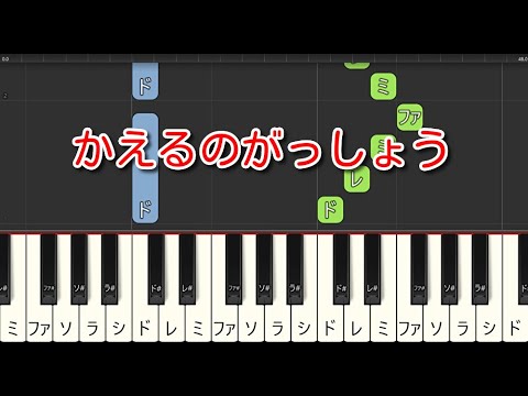 【童謡・唱歌】かえるのがっしょう（ピアノ）🎵かんたん