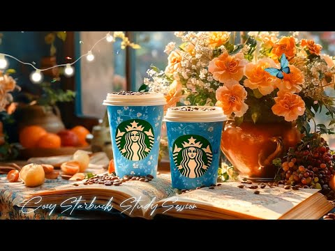 ジャズ bgmリラックス - Relaxing with Jazz: A Cozy Starbucks Café Study Session - 花とコーヒーに囲まれたスターバックスでの学習時間