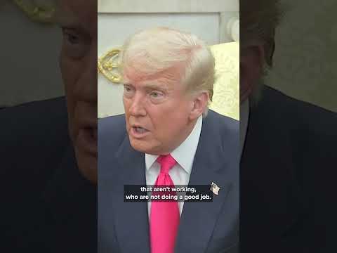 President Trump answers questions on the cuts at the Department of Education