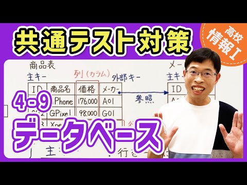 【情報I演習】4-9 データベース｜情報1共通テスト対策講座