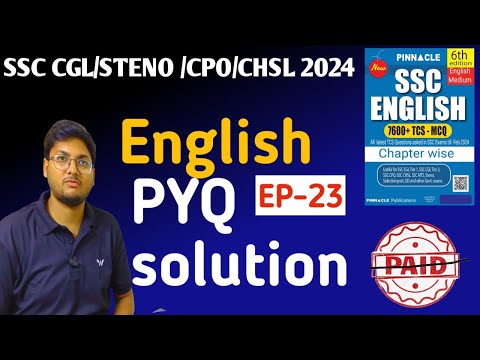 Pinnacle previous year book solution for English EP- 23।। SSC CGL/STENO/CPO/CHSL 2024