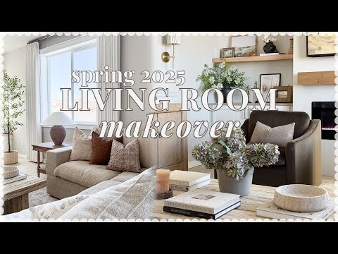 LIVING ROOM MAKEOVER & SPRING DECORATE WITH ME! cozy, rustic, organic + traditional