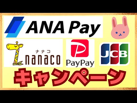 【参加必須】PayPayカードで300万山分け、ANApay対象者は還元率100％！その他nanacoやJCBのキャンペーンについて紹介します