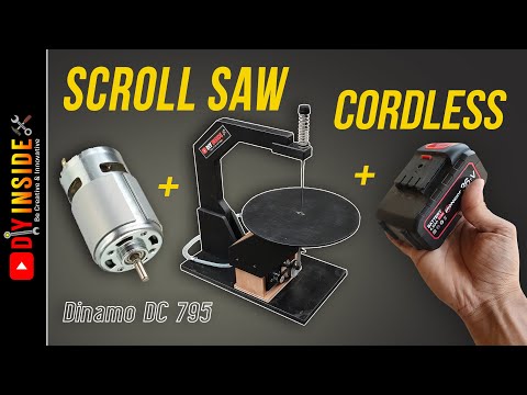 cara mudah membuat scroll saw cordless dari Dinamo DC 795 #diy