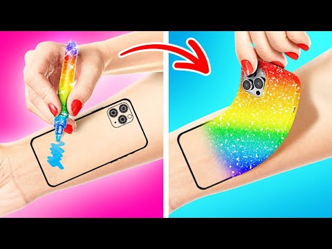 RICH VS POOR DRAWING CHALLENGE : MAGIC TATTOO GRANTS WISHES 🎨 DIY Tips and Life Hacks by 123 GO!