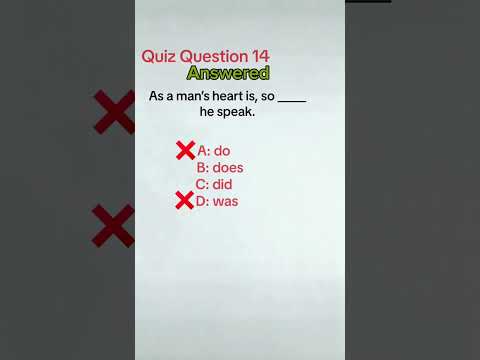 Quiz Question 14 Answered | English Grammar