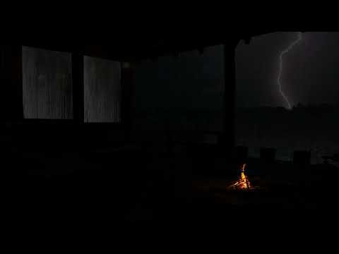 Sleep Like Never Before: Thunder and Rainfall with Fireplace Ambience