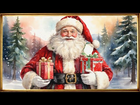 Christmas Art Screensaver | Gold Frame TV Art | Cozy Winter Art Screensaver for TV | 4K 2 Hrs |