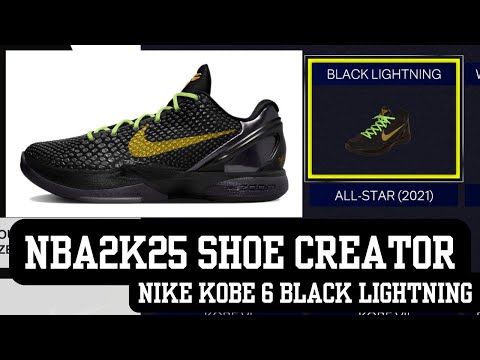 NIKE KOBE 6 BLACK LIGHTNING NBA2K25 SHOE CREATOER