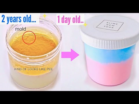 2 Year Old Slime VS 1 Day Old Slime! **Fixing 2 Year Old Slime!** How did they change?!