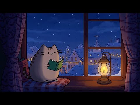 Midnight Vibes with Pusheen 🌙🌃 Soft Lofi Beats for Late Night Relax & Deep Focus 🎧