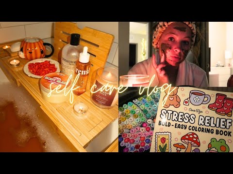 SELF CARE NIGHT VLOG! | bubble bath, coloring, skincare, & venting like we’re on facetime