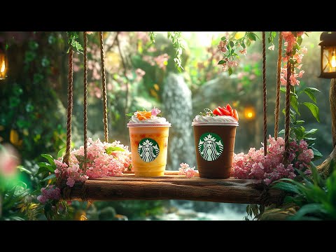 【jazz bgm concentration starbucks music】春のカフェ 🌸スタバとジャズ音楽を美しい自然の中で楽しむ☕ガーデンカフェでの理想的な学習と作業の空間☕自然と調和する