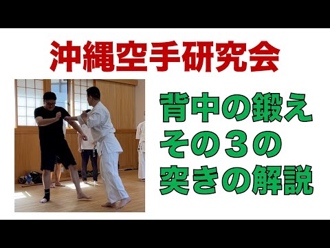 背中の鍛え・その３の突きの解説と実演【沖縄空手研究会】（2022年9月18日）