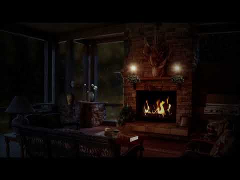 Fall Asleep Easy with Cozy Room Ambience. Rain, Thunder and Campfire Sounds to Sleep, Study or Relax