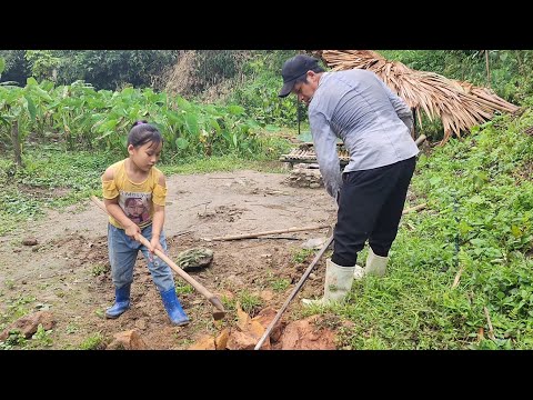 Full Video, a process, poor girl, Uncle Quoc came to help build  new house