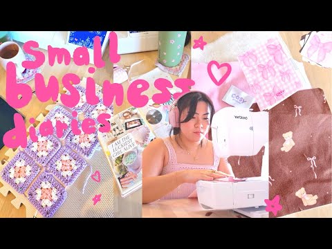 days in the life of a sewist & small business owner 🎀🪡 batch sewing, Cricut glass cups, crochet