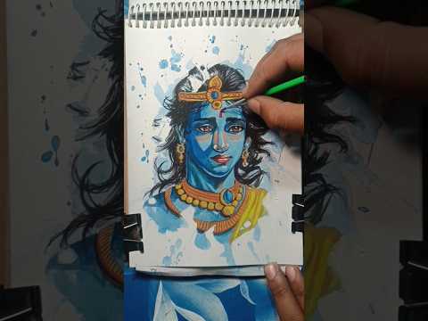 jai shree krishna #painting #krishna #shreekrishna #radhakrishna #watercolor #spillart