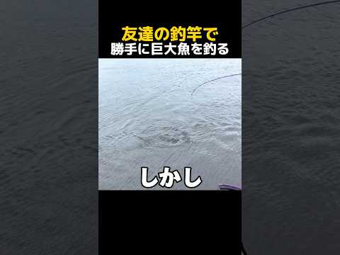 友達の釣竿で勝手に巨大魚を釣る#shorts