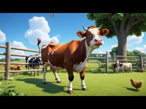 Moo Moo Brown Cow Rhyme Song | Popular Nursery Rhyme & Lyrics for Kids | Educational Kids Songs