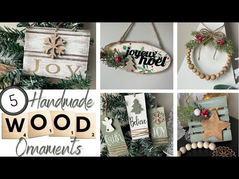 5 *SUPER EASY* DIY Wood Christmas Ornaments