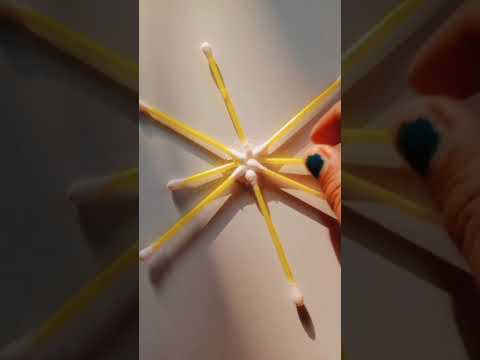 Cotton swab snowflakes #creative #satisfying #shortvideo #christmas