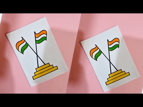 Easy flag drawing 🇮🇳 / How to draw easy flag drawing / Indian flag drawing / tricolor flag drawing