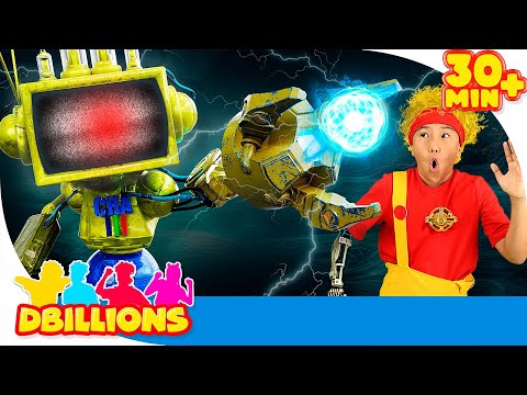 Robot Cha-Cha, Robot Chicky & Robot Boom-Boom with Mini DB | Mega Compilation D Billions Kids Songs