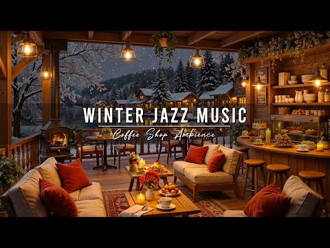 Relaxing Winter Jazz Music at Cozy Coffee Shop Ambience ⛄ Warm Jazz Instrumental Music for Studying