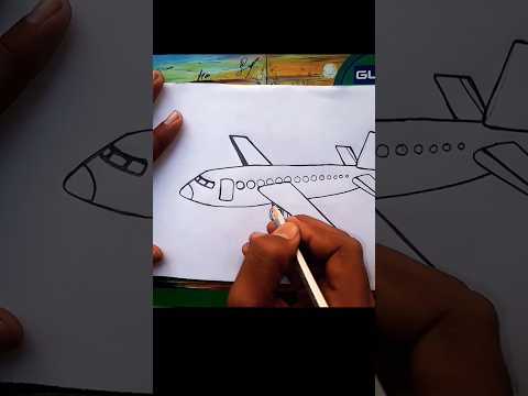 Easy Drawing of aeroplane ✈ #shorts