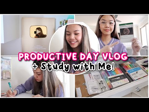 PRODUCTIVE DAY VLOG + STUDY WITH ME 📚✨