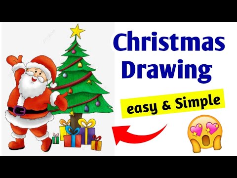 How to draw christmas tree / christmas drawing/ christmas tree drawing easy/ Handmade christmas tree