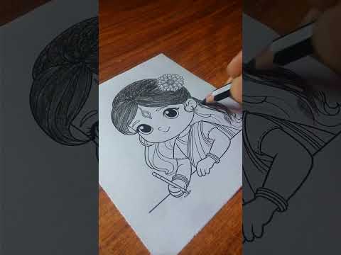 CARTOON GIRL DRAWING CHALLENGE | #art #outlinedrawing #drawing #draw #easydrawing