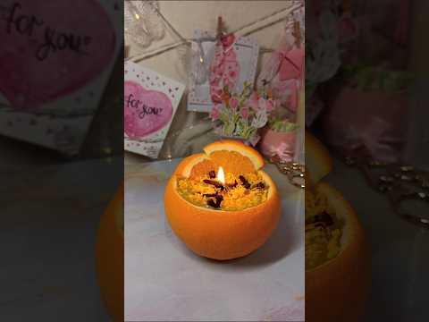 DIY aroma candle idea 🍊🕯️🧡 #craft #creative #shorts #diy #candle #satisfyingvideo #handmade #decor