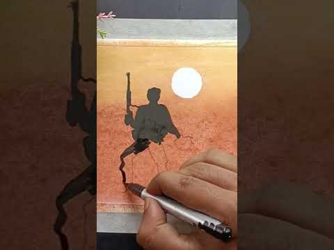 Indian soldier drawing easy#shorts #viral #painting #army #soldier